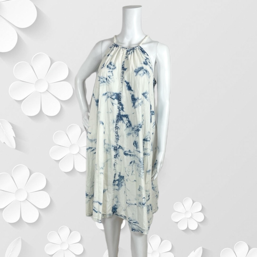 Anthropologie Bleached Chambray Swing Dress S